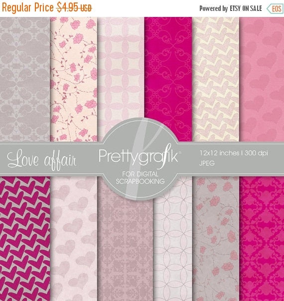 80% OFF SALE Heart digital paper, commercial use, scrapbook papers, background - PS545 Il_570xn