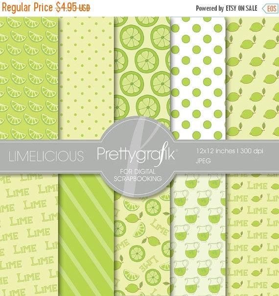 80% OFF SALE Lime citrus digital paper, commercial use, scrapbook papers, background - PS504 Il_570xn