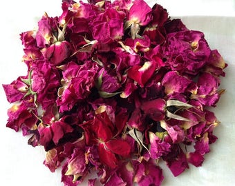 2lbs Bulk Dried ROSE Petals & Buds, Rose Wedding Toss, Biodegradable Confetti Organic Flower Red Pink Sachet Favor Water Tincture Infusion