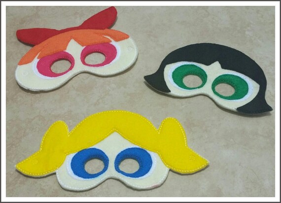 Powerpuff Girls Masks Pretend Play Masks Handmade Mask