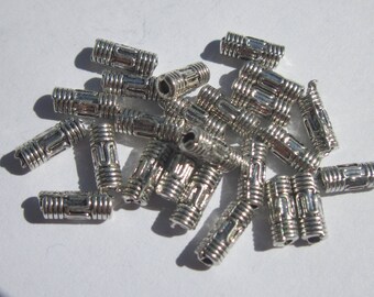 silver metal 8 mm-(2063) tube 30 beads
