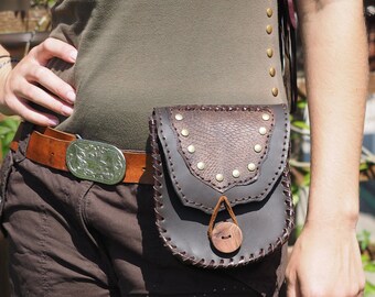 Zende Leather Belt bag with unique Beaver Tail leather / Hip Bag / Belt Bag / Belt Pouch / Bum Bag / hip bag / Fanny pack