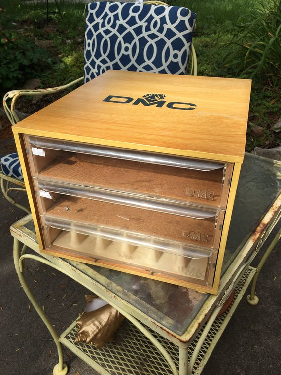 DMC Floss Thread Oak Spool Three Drawers Store Display