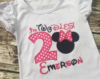 SALE Twoddles Minnie Tee - Birthday Tee - Minnie Birthday - Disney Birthday