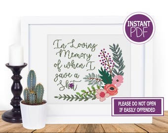 Subversive Cross Stitch Pattern, Funny Cross Stitch Chart , Snarky Cross Stitch Chart by Peppermint Purple