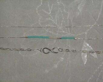 Set of 2 Bracelets_Argent massif_Miyuki_Infini_ "Catalina" _creation_ handmade.
