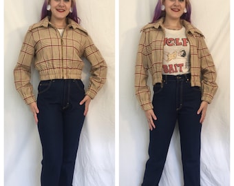 FLASH SALE Vintage 1960's Patty Woodard Plaid Jacket with Amazing Collar