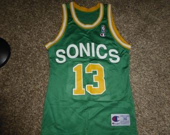 Vtg Kendall Gill Seattle Supersonics Sonics NBA Champion Jersey Sz Men's 36 S