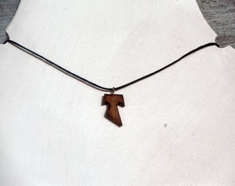 Tau Cross Crucifix made of olive wood 2s