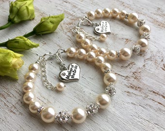 Mother-of-the-Groom Gift Mother-of-the-Groom Bracelet Mother-in-Law Gift from Bride Mother Wedding Gift from Groom Swarovski Pearl Bracelet