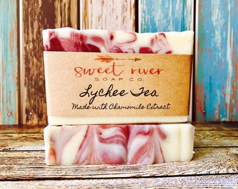 Lychee Red Tea Goats Milk Soap, Farm Soap, Sweet River Farm, Sweet River Soap Co
