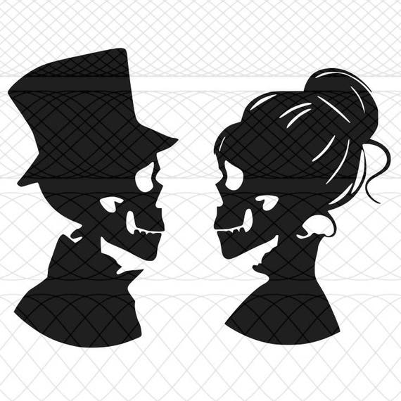Download Victorian Skeleton Couple SVG PNG and STUDIO3 Cut Files for