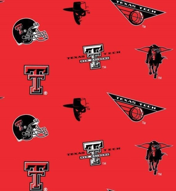 Texas Tech NCAA Cotton Fabric 1/2 Yard Cut New