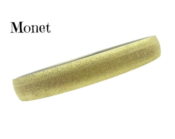 Vintage Monet Gold Tone Bangle, 1980s Bracelet Classic Matte Gold Finish Bangle, Gift for Her