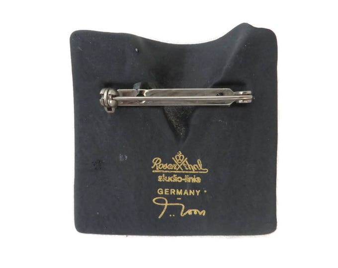 Rosenthal Germany Brooch - Vintage Studio Linie Modernist Glass Brooch, Johan Van Loon Pin, Gift for Her