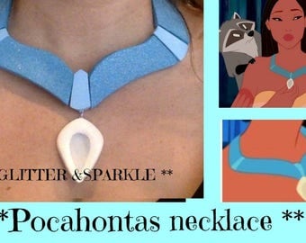 Disney inspired Deluxe Pocahontas necklace | glitter ,Sparkle *** ADULT ***
