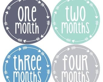 Baby Boy Month Stickers Monthly Baby Sticker Monthly Baby Stickers Baby Month Stickers Arrows Milestone Stickers Photo Stickers 1018