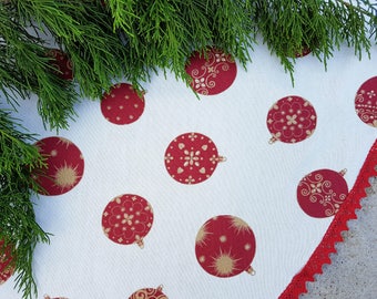 White Christmas Tree Skirt Christmas Tree Decor Xmas Tree Skirt Holiday Decor Christmas Ornament Christmas Decor Christmas Tree Ornament