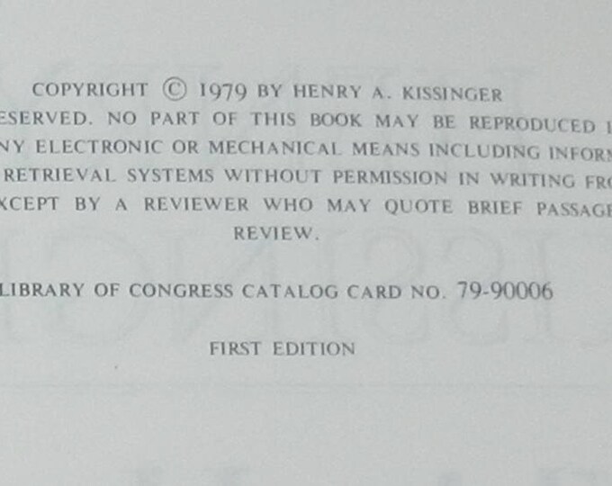 Henry Kissinger, White House Years Hardcover – 1979