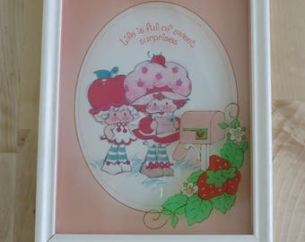 Vintage Strawberry Shortcake glass art by Lu Lu's - 'Life is full of sweet surprises!'