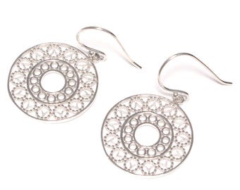 Mandala earrings 925 sterling silver