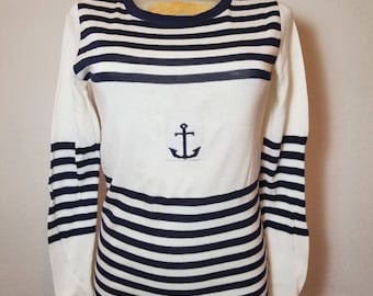 FREE SHIPPING 1970 Knit Nautical top