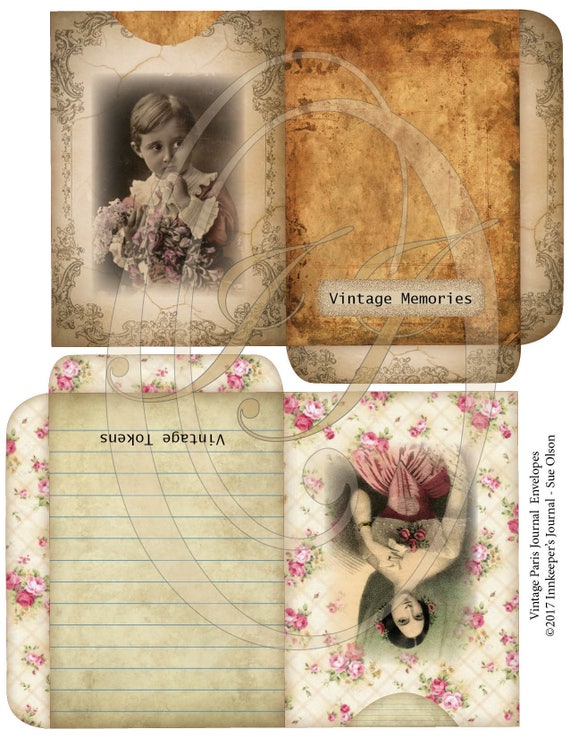 Printable Vintage Journal Pockets Add-On to the Vintage