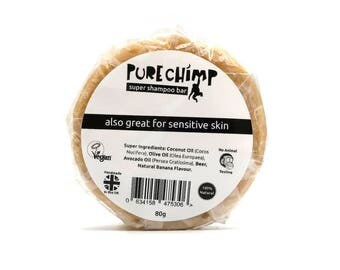 PureChimp Super Shampoo Bar 80g 2.82oz - 100% Natural, Handmade, Vegan
