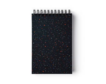 Dark Sparkles Notebook – Spiral binding – 4" x 6" – Ruled pages