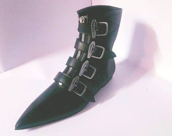 Goth Pikes RED Classic Buckle Winklepickers boots boots