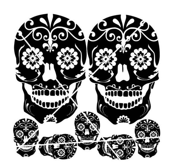 Items Similar To Sugar Skull Png, Jpeg, Svg, Silhouette Studio Digital 