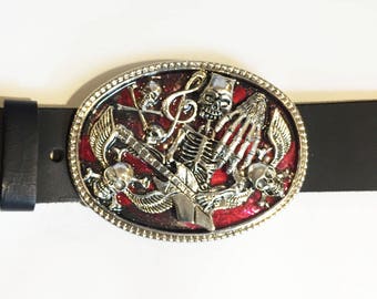 Music Skeleton Buckle and Belt Strap