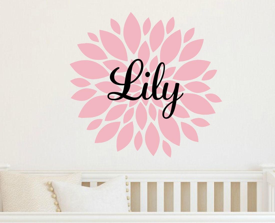 Large Flower Wall Decal Vinyl Flower Decal Zinnia Bloom Decal