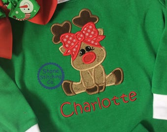 personalized Christmas pajamas, Christmas Pjs, reindeer pajamas