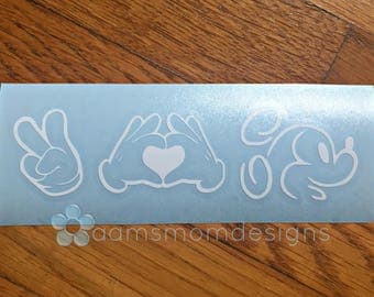 Peace Love Mouse Disney Car Decal
