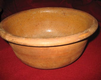 19 Century American Unglazed Redware Baker Bowl