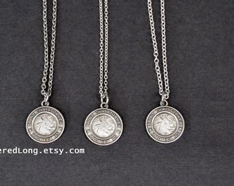 St Christopher Necklace || Saint Christopher || Saint Medal || Religious Necklace || Guardian Angel || Sterling Silver || Stainless Steel