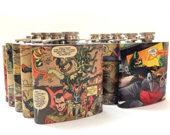 Superhero Flask - Hip Flask Personalized Gift - Groomsmen Flask - Wedding Favor - Birthday Gift - Travel Gifts - Bachelor Gift - Geek Gift