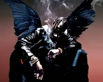 Travis Scott Poster - Birds in the Trap Sing McKnight Album Music Cover - American Rapper - Hip Hop Print - Size 12x12" 18x18" 24x24" 32x32"