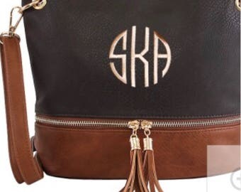 Two Tone Cross Body, Crossbody, Two Tone Purse, Black Crossbody