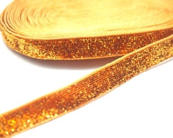 Saffron glitter by 50cm Ribbon; 8mm