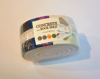 Jelly roll Concrete Rock Solid of Moda Quilt Fabric cotton Out of print hard to find