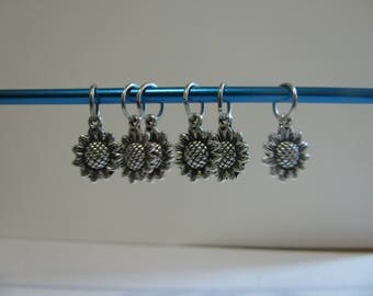 Set of 6 Sunflower Knitting Stitch Markers