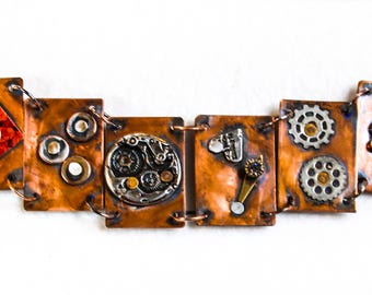 Steampunk Bracelet; Steampunk Jewelry; Metal Bracelet; Metal Link Bracelet