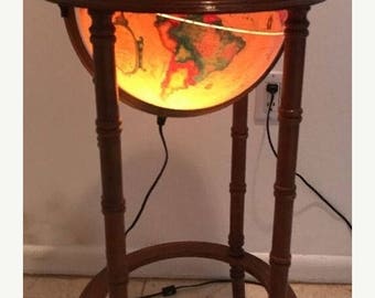 On Sale Vintage SCAN GLOBE Denmark Illuminated WORLD Globe In Wood Floor Stand