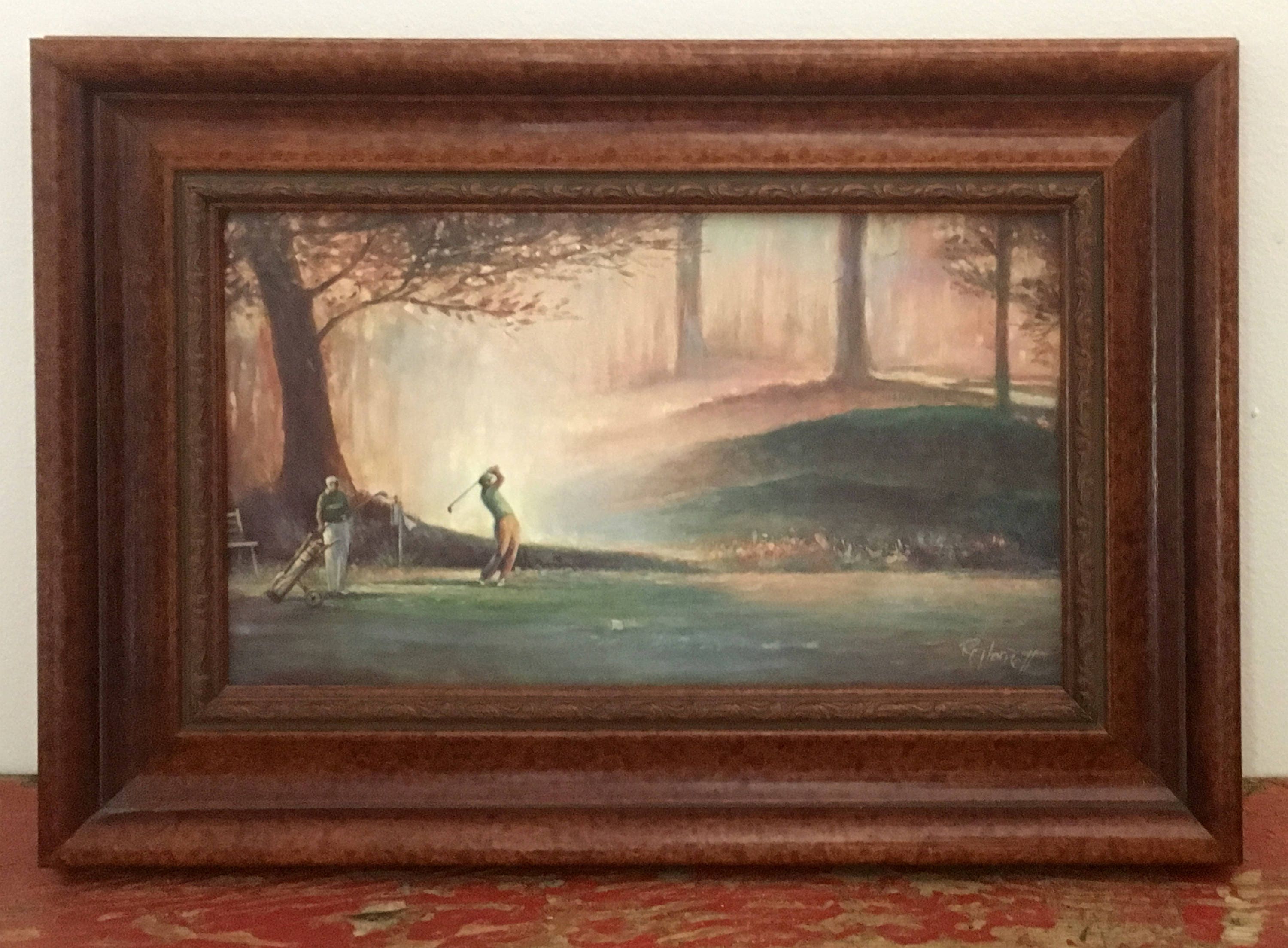 Vintage R.F. Harnett Golf Painting / Print in Wood Frame M978 from ...