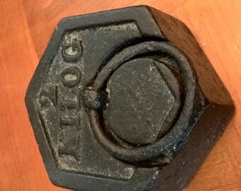 French vintage cast iron scale weight