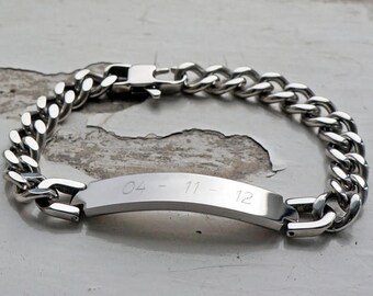 Summer Sale ID Bracelet - Personalized Gift - Men's Bracelet - Men's Jewellery - Gift For Him - Various Sizes