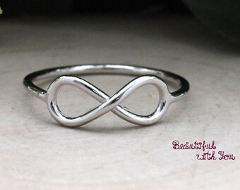 Sterling Silver Infinity Ring Women, Womens Infinity Promise Ring, Infinity Engagement Rings, Simple Everyday Jewelry, Gift Ring for Her