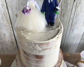 Hello Kitty Bride and Ninja Turtle Groom Wedding Cake Topper